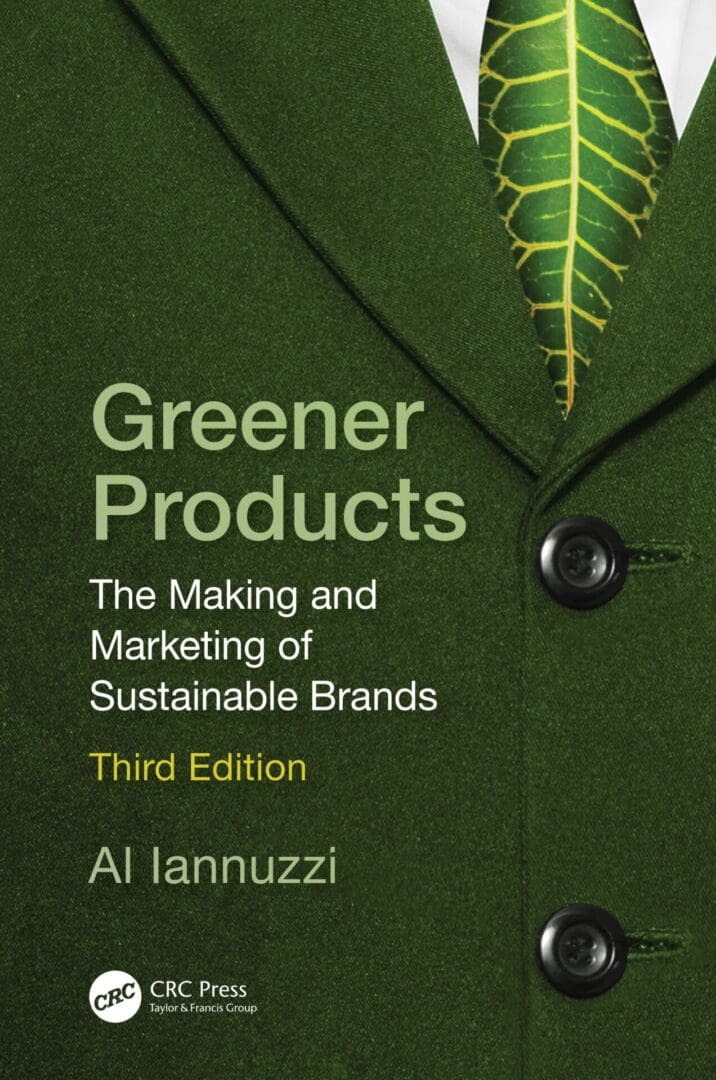 A book cover with the title of greener products.
